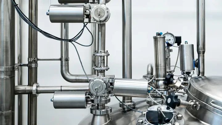 Stainless-steel industrial process equipment and piping